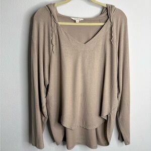 Lucky Brand Tan Hooded Sweater